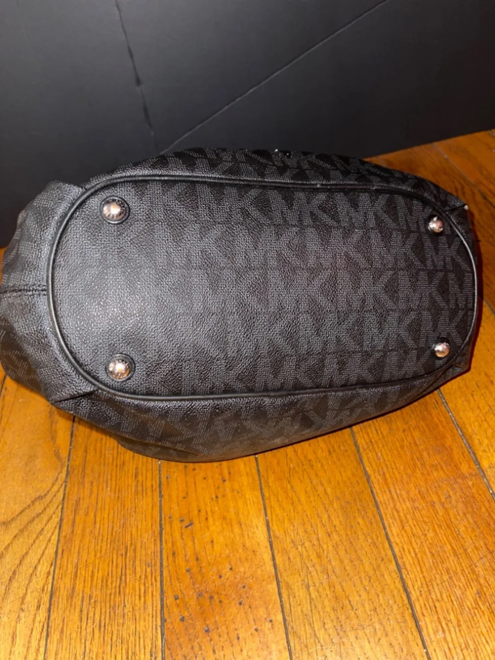Michael Kors Black Drawstring Tassel Cinch Shoulder Bag.